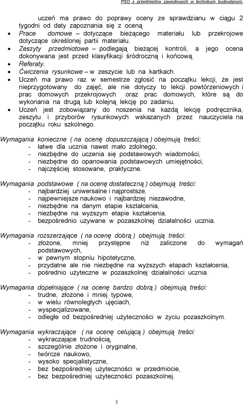 Uczeń ma prawo raz w semestrze zgłosić na początku lekcji, że jest nieprzygotowany do zajęć, ale nie dotyczy to lekcji powtórzeniowych i prac domowych przekrojowych oraz prac domowych, które są do