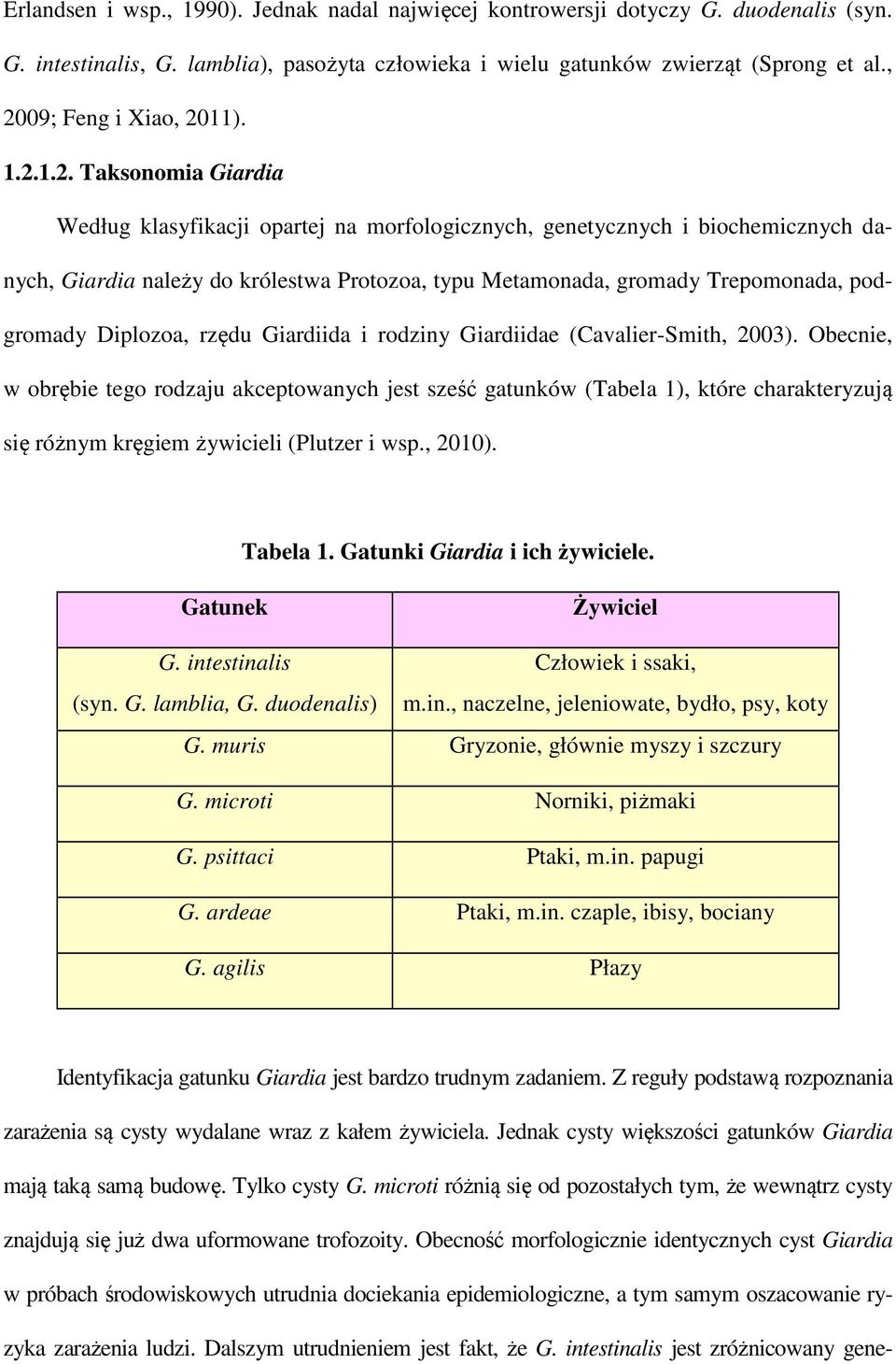 gromady Trepomonada, podgromady Diplozoa, rzędu Giardiida i rodziny Giardiidae (Cavalier-Smith, 2003).