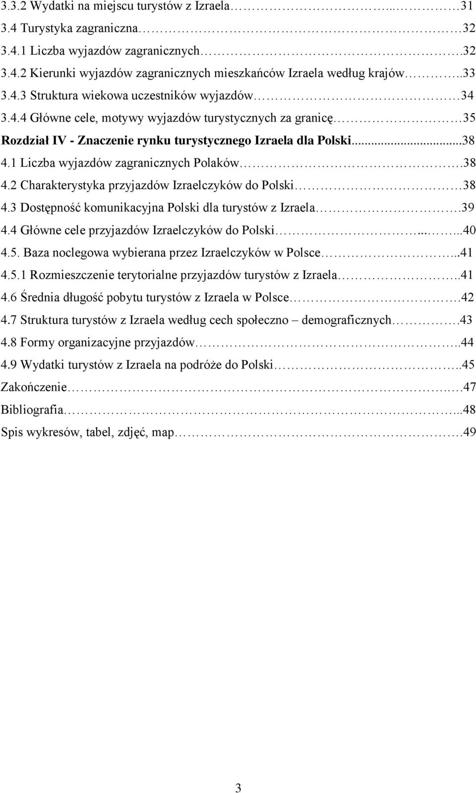 3 Dostępność komunikacyjna Polski dla turystów z Izraela.39 4.4 Główne cele przyjazdów Izraelczyków do Polski......40 4.5. Baza noclegowa wybierana przez Izraelczyków w Polsce...41 4.5.1 Rozmieszczenie terytorialne przyjazdów turystów z Izraela.