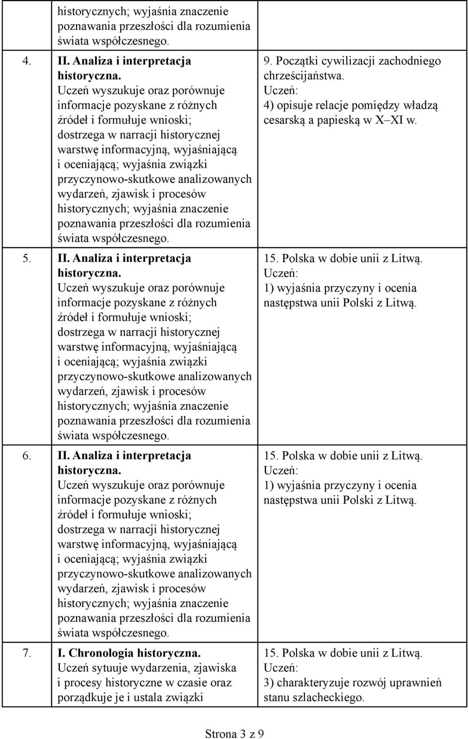 Polska w dobie unii z Litwą. 1) wyjaśnia przyczyny i ocenia następstwa unii Polski z Litwą. 15. Polska w dobie unii z Litwą.