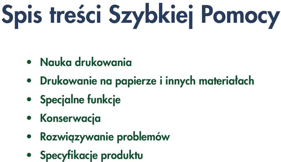 innych materiałach Specjalne funkcje