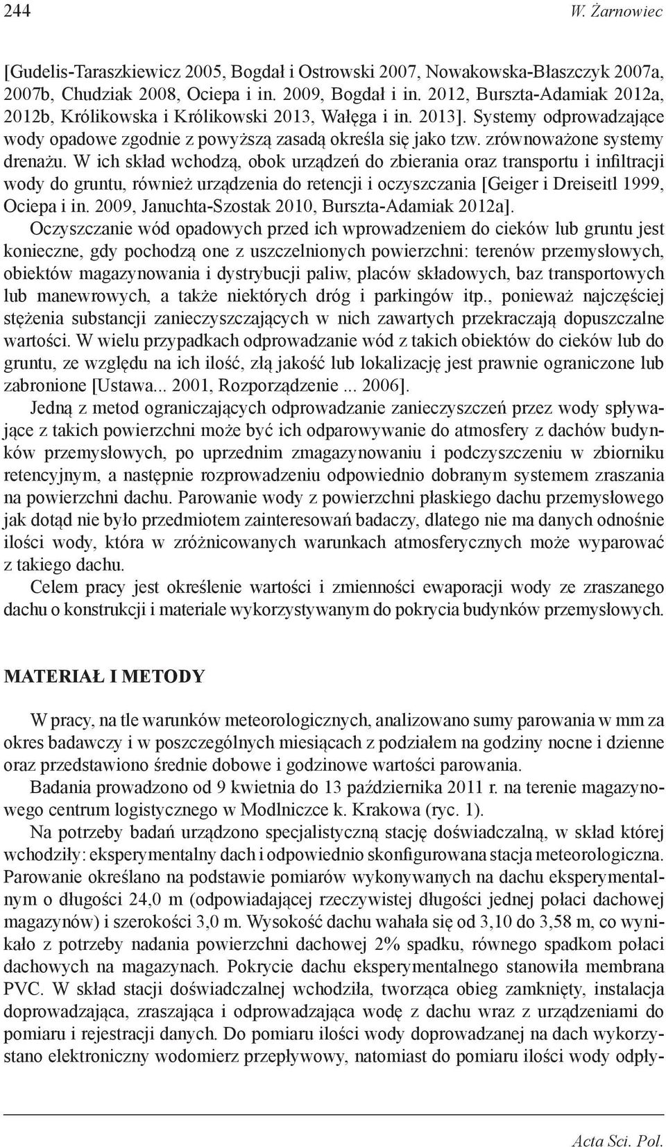 zrównoważone systemy drenażu.