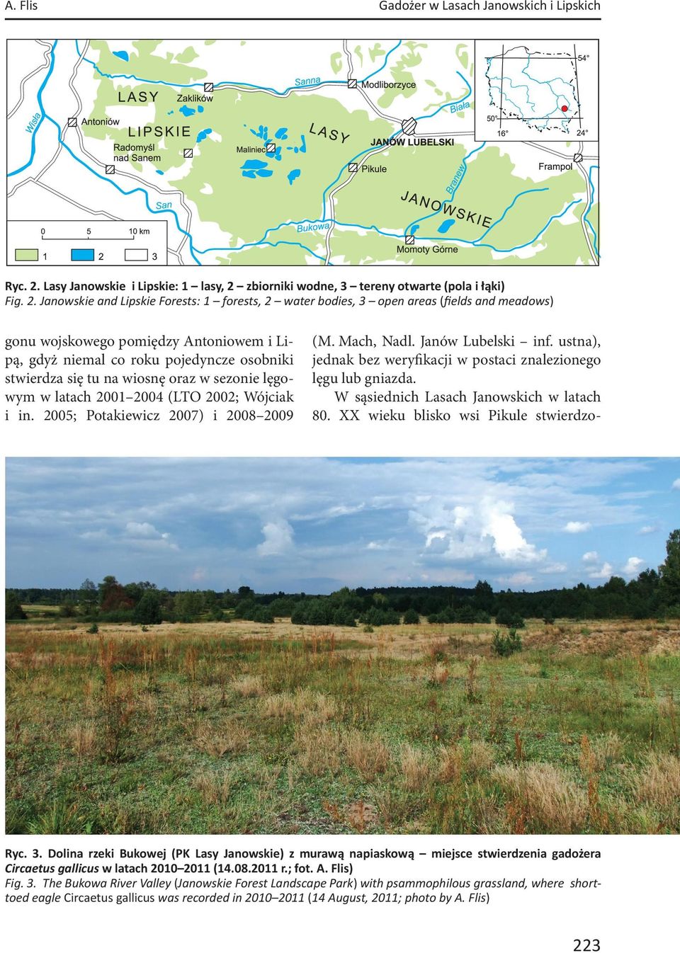 zbiorniki wodne, 3 tereny otwarte (pola i łąki) Fig. 2.