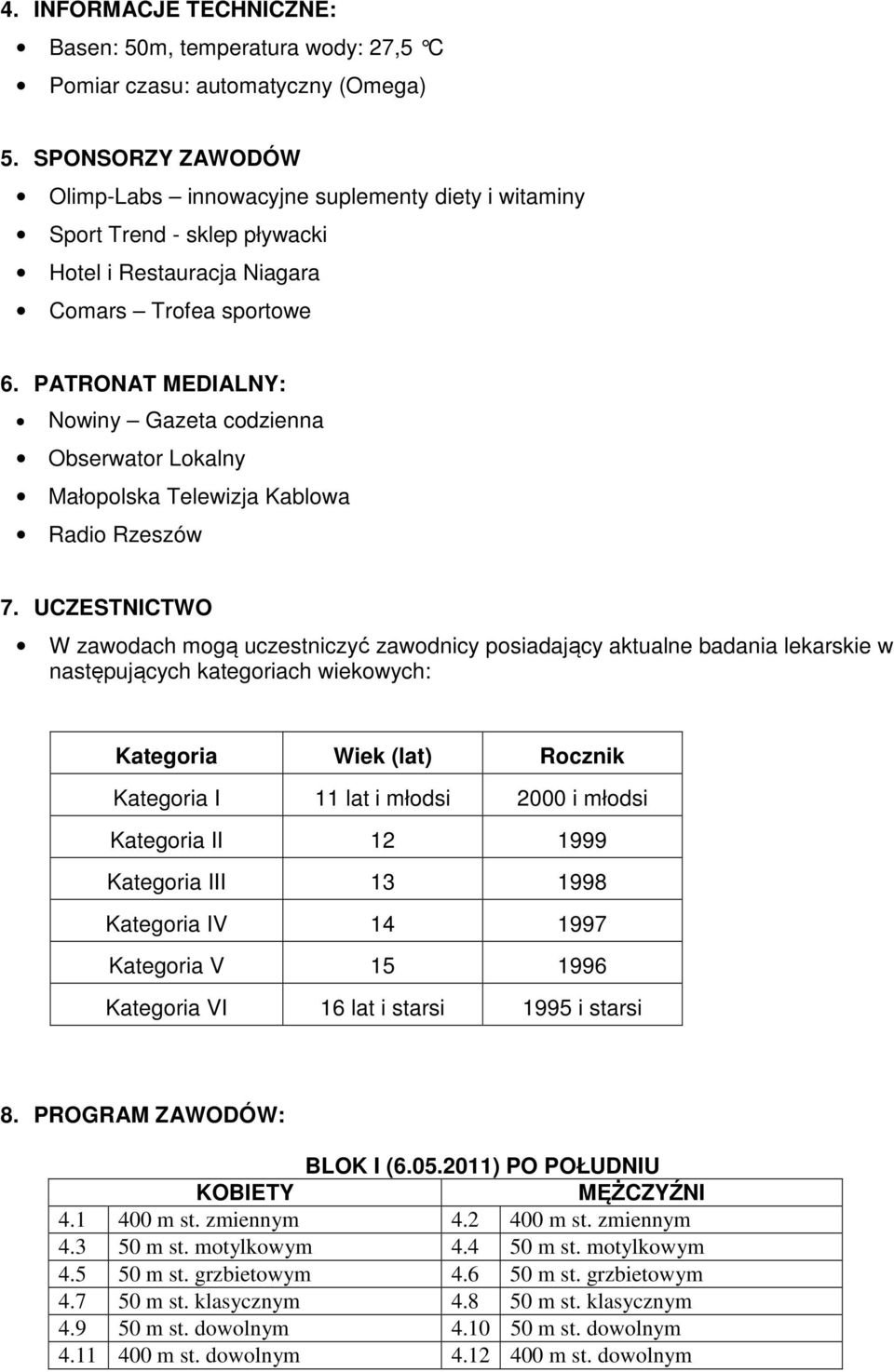 PATRONAT MEDIALNY: Nowiny Gazeta codzienna Obserwator Lokalny Małopolska Telewizja Kablowa Radio Rzeszów 7.