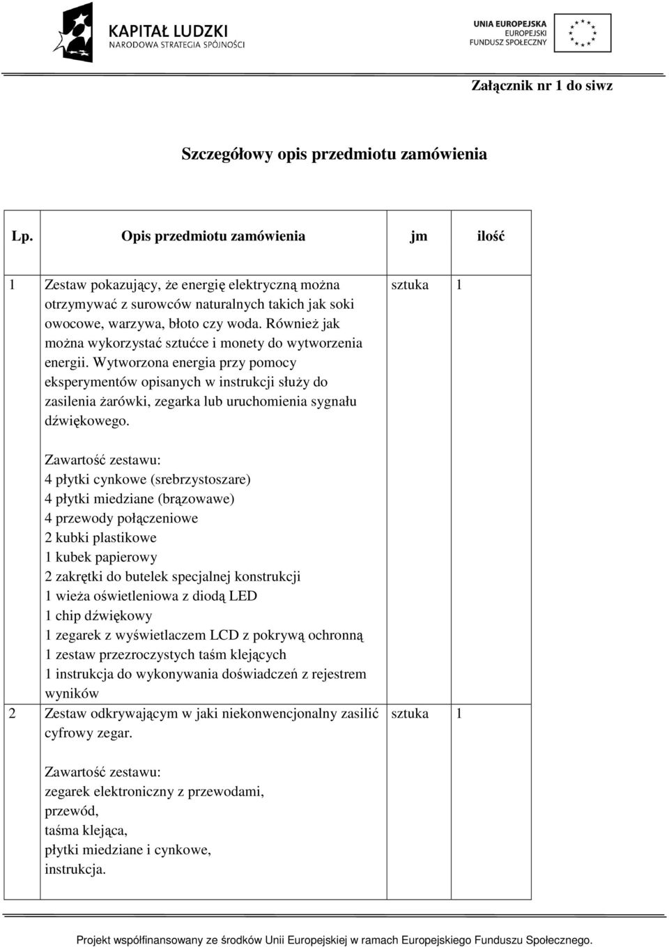 Również jak można wykorzystać sztućce i monety do wytworzenia energii.