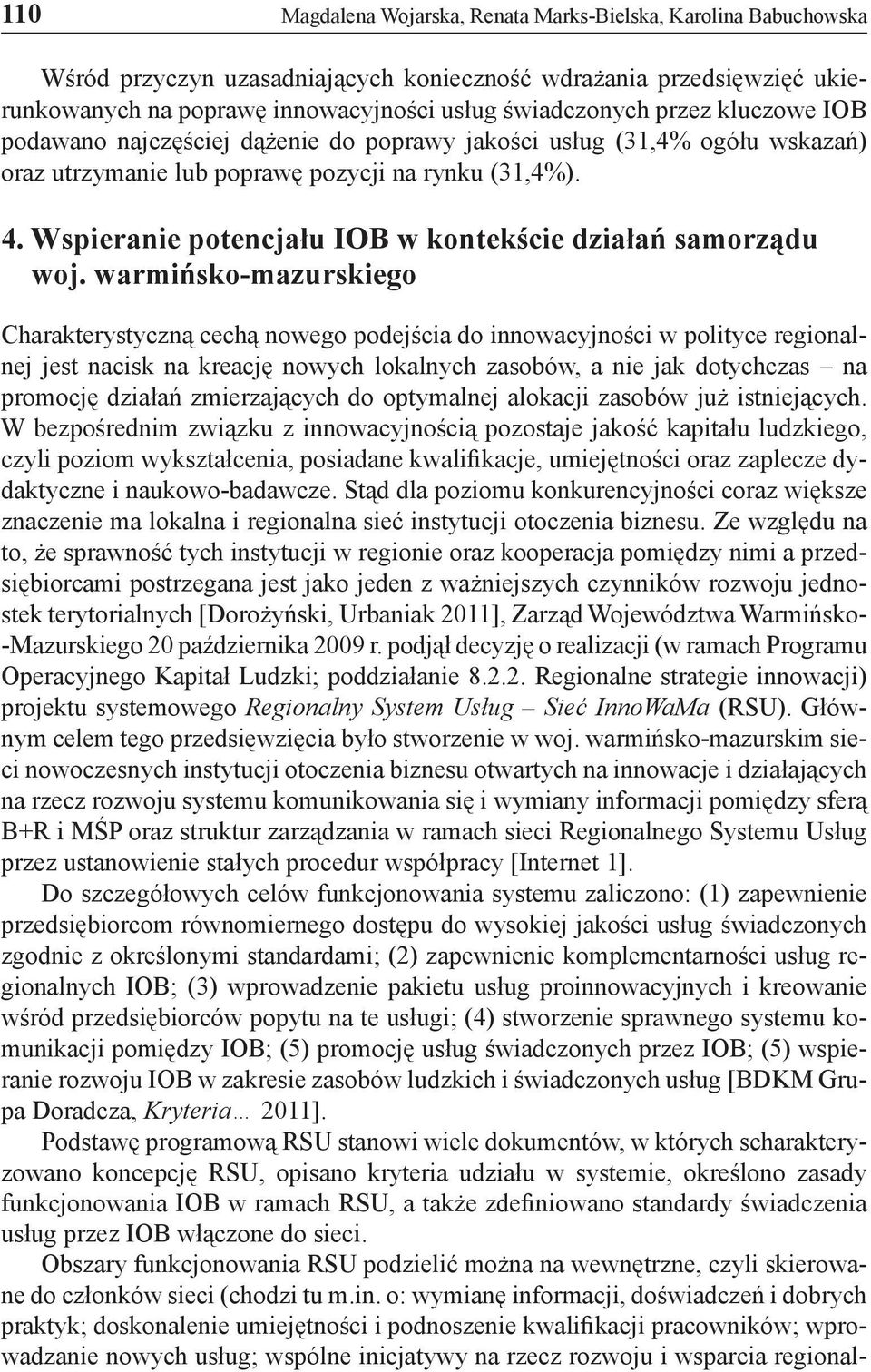 Wspieranie potencjału IOB w kontekście działań samorządu woj.