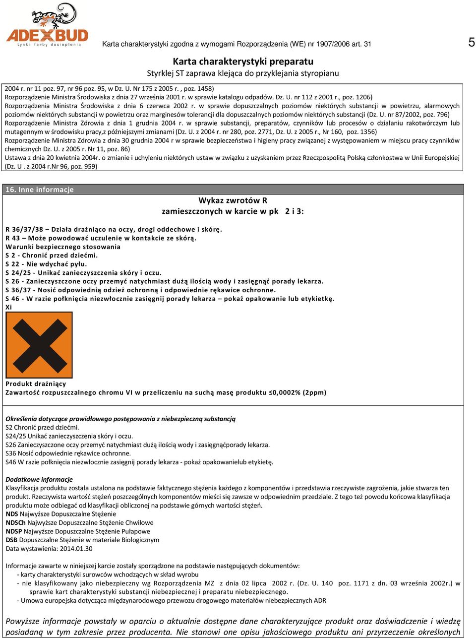 w sprawie dopuszczalnych poziomów niektórych substancji w powietrzu, alarmowych poziomów niektórych substancji w powietrzu oraz marginesów tolerancji dla dopuszczalnych poziomów niektórych substancji