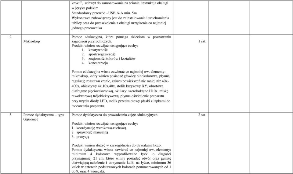 Mikroskop Pomoc edukacyjna, która pomaga dzieciom w poznawaniu zagadnień przyrodniczych. 1. kreatywność 2. spostrzegawczość 3. znajomość kolorów i kształtów 4.