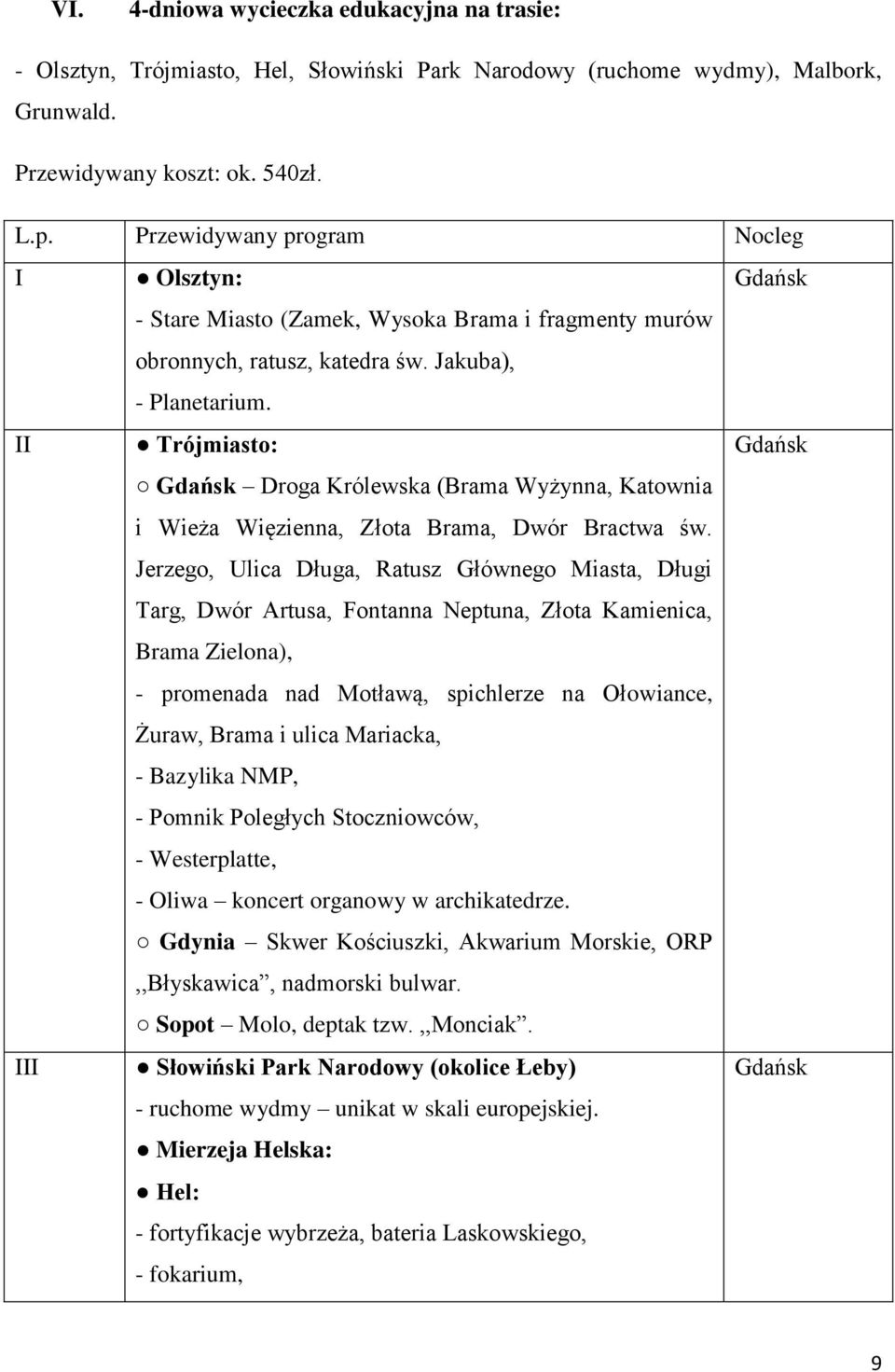 II Trójmiasto: Gdańsk Gdańsk Droga Królewska (Brama Wyżynna, Katownia i Wieża Więzienna, Złota Brama, Dwór Bractwa św.