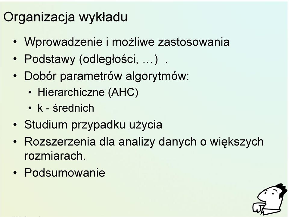 Dobór parametrów algorytmów: Hierarchiczne (AHC) k -