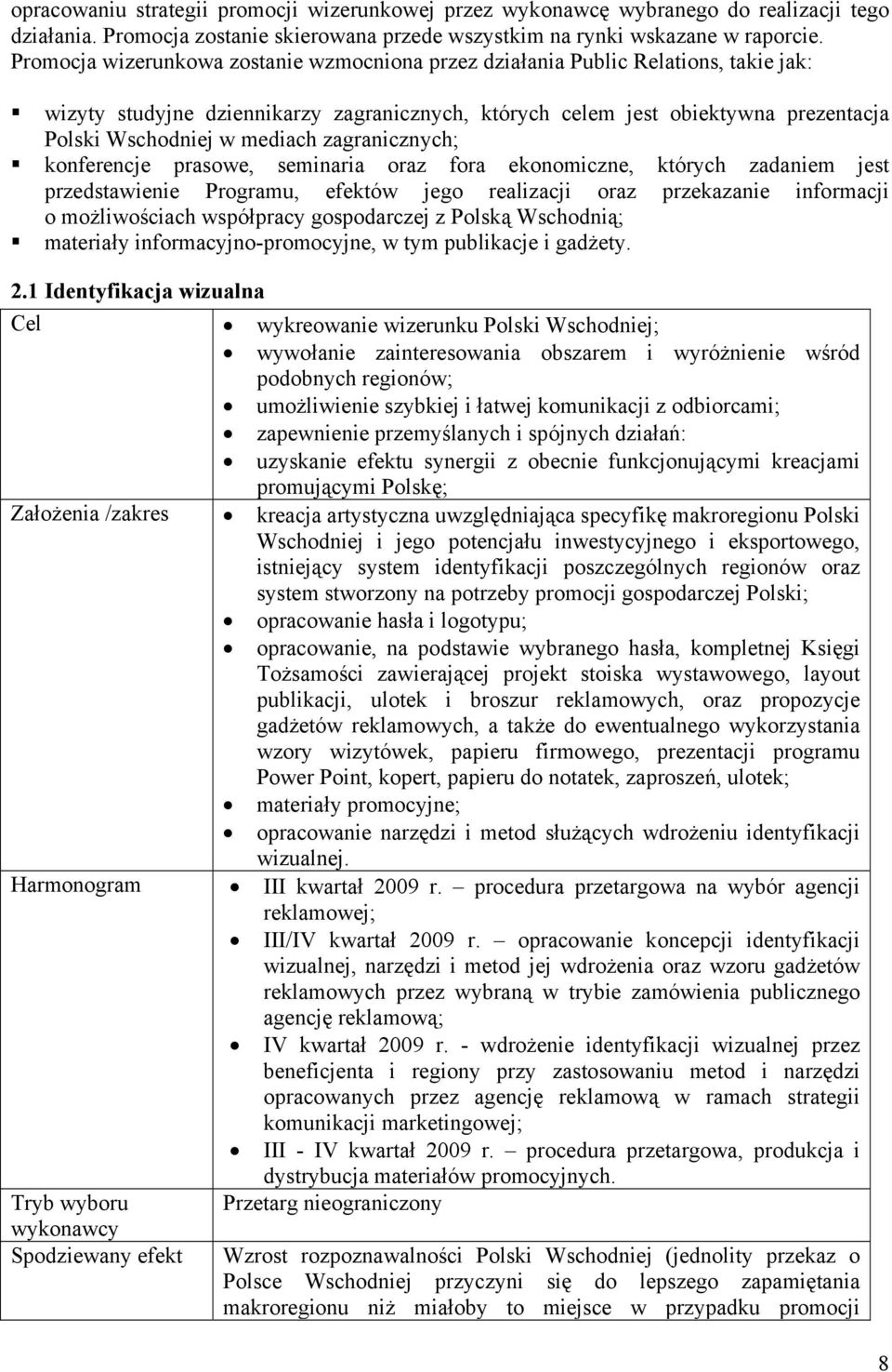 zagranicznych; konferencje prasowe, seminaria oraz fora ekonomiczne, których zadaniem jest przedstawienie Programu, efektów jego realizacji oraz przekazanie informacji o możliwościach współpracy