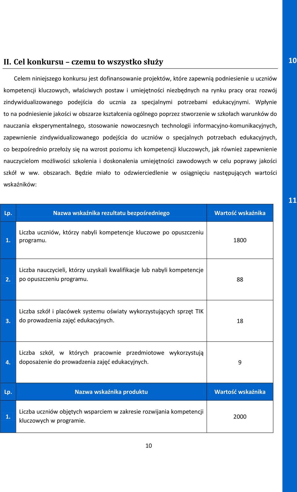 Wpłynie to na podniesienie jakości w obszarze kształcenia ogólnego poprzez stworzenie w szkołach warunków do nauczania eksperymentalnego, stosowanie nowoczesnych technologii