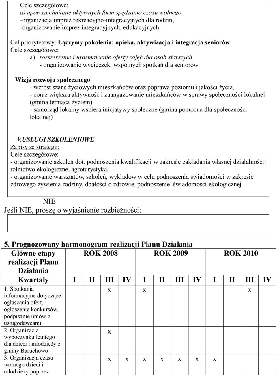 Wizja rozwoju społecznego - wzrost szans życiowych mieszkańców oraz poprawa poziomu i jakości życia, - coraz większa aktywność i zaangażowanie mieszkańców w sprawy społeczności lokalnej (gmina