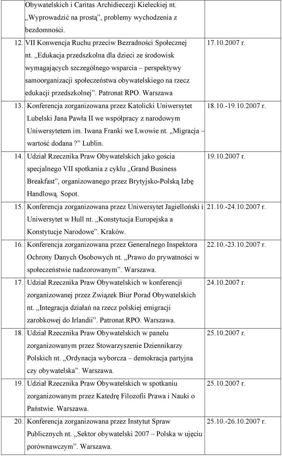 Edukacja przedszkolna dla dzieci ze środowisk wymagających szczególnego wsparcia perspektywy samoorganizacji społeczeństwa obywatelskiego na rzecz edukacji przedszkolnej. Patronat RPO. Warszawa 13.