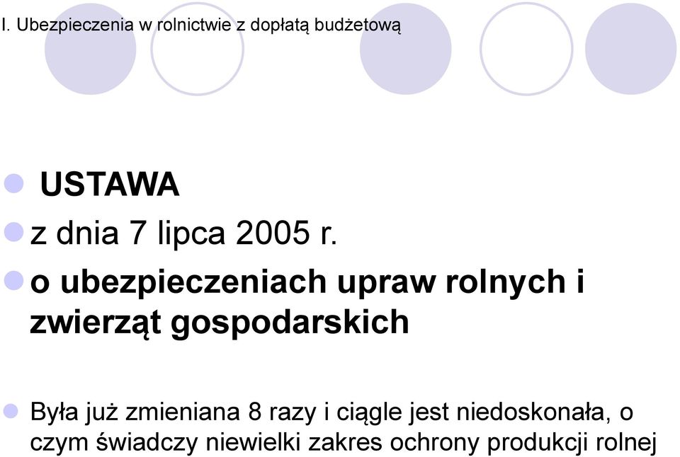 o ubezpieczeniach upraw rolnych i zwierząt gospodarskich Była