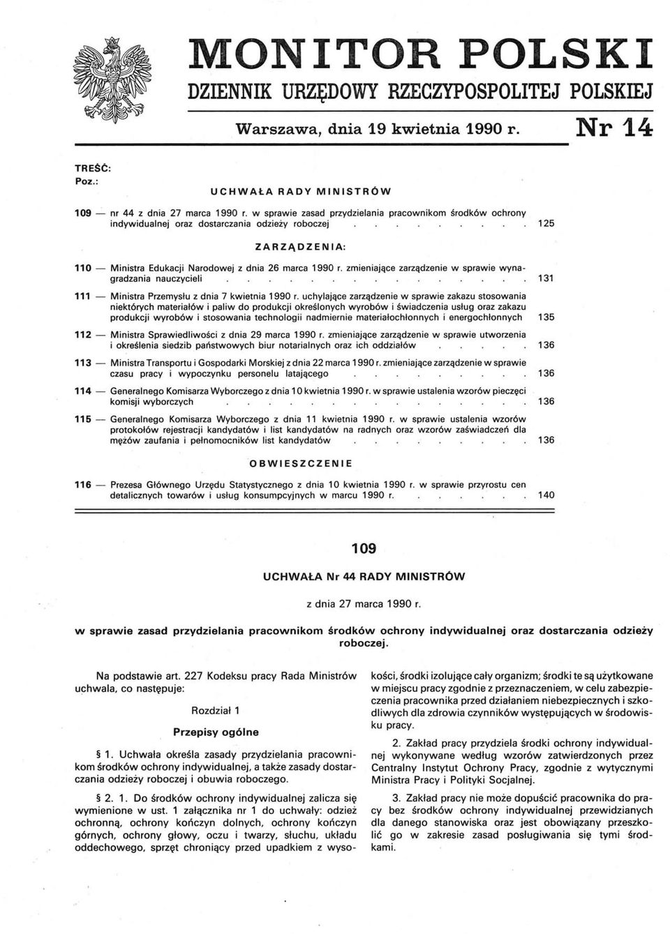 zmieniające zarządzenie w sprawie wynagradzania nauczycieli 131 11.1 - Ministra Przemysłu z dnia 7 kwietnia 1990 r.