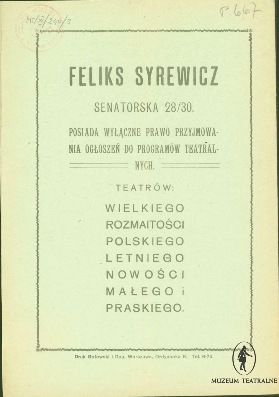 TEATRAL- NYCH.