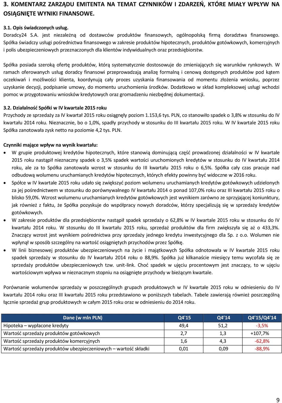 przedsiębiorstw. Spółka posiada szeroką ofertę produktów, którą systematycznie dostosowuje do zmieniających się warunków rynkowych.