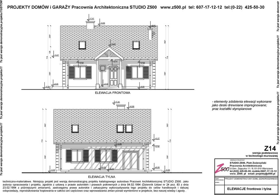 TYLN +, ELEWCJ FRONTOW +7,4 +2,65 +6,6 56 5 62 5 56 5 62 5 - elementy zdobienia