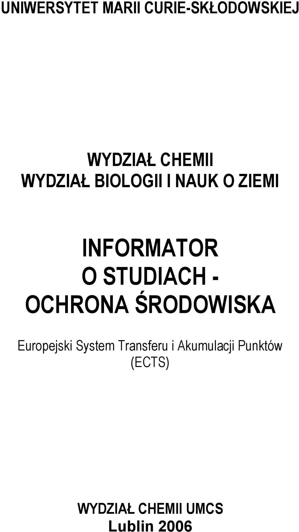 - OCHRONA ŚRODOWISKA Europejski System Transferu i