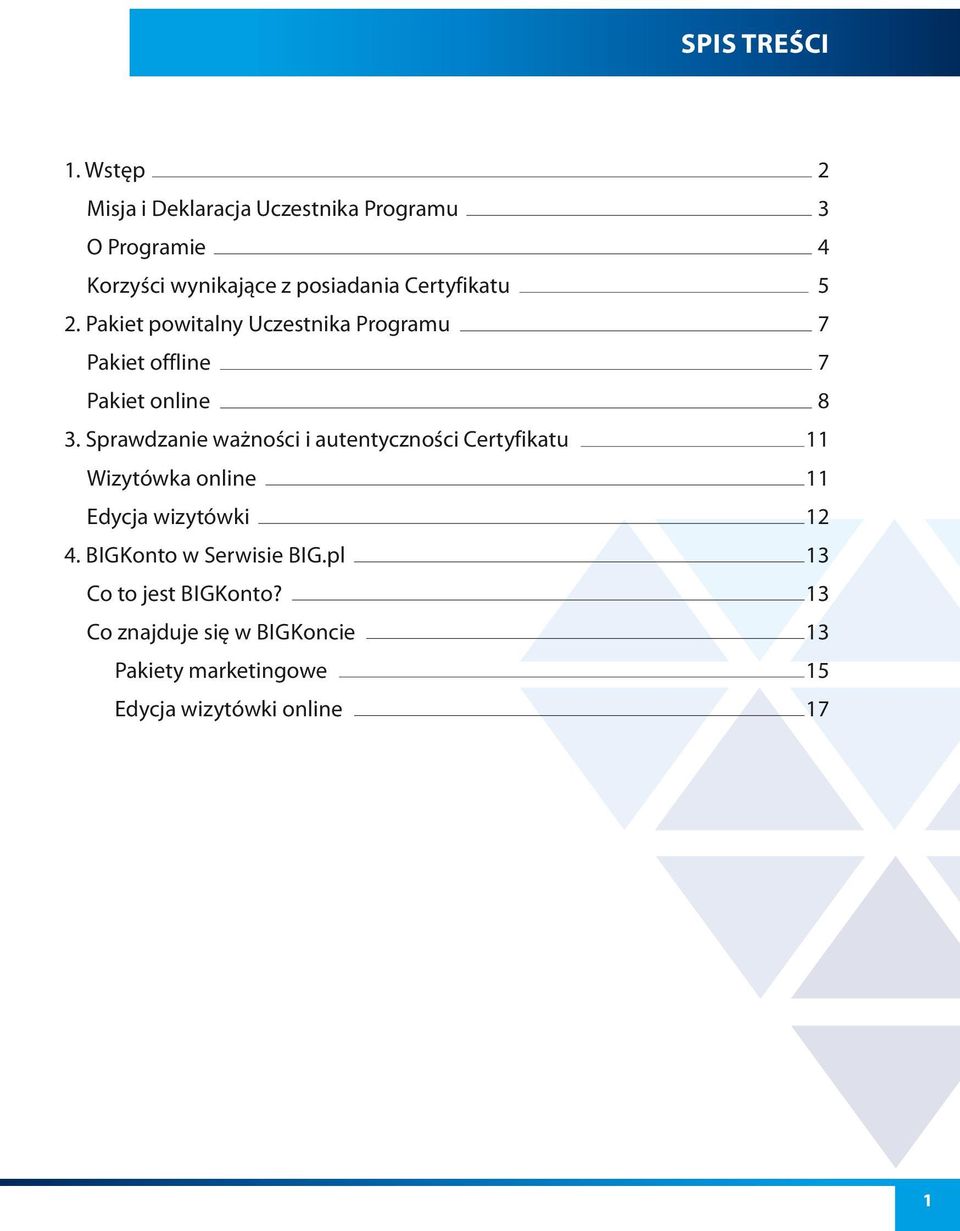 5 2. Pakiet powitalny Uczestnika Programu 7 Pakiet offline 7 Pakiet online 8 3.