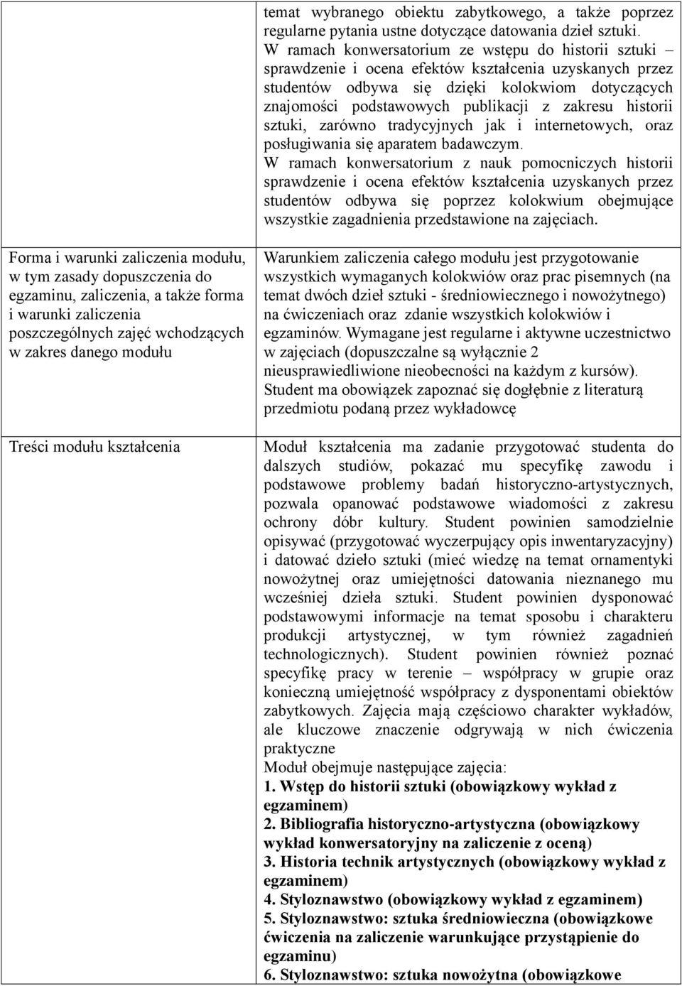 zakresu historii sztuki, zarówno tradycyjnych jak i internetowych, oraz posługiwania się aparatem badawczym.