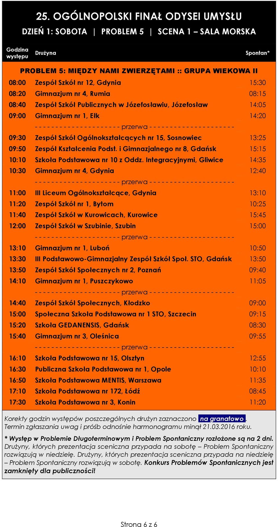 i Gimnazjalnego nr 8, Gdańsk 15:15 10:10 Szkoła Podstawowa nr 10 z Oddz.