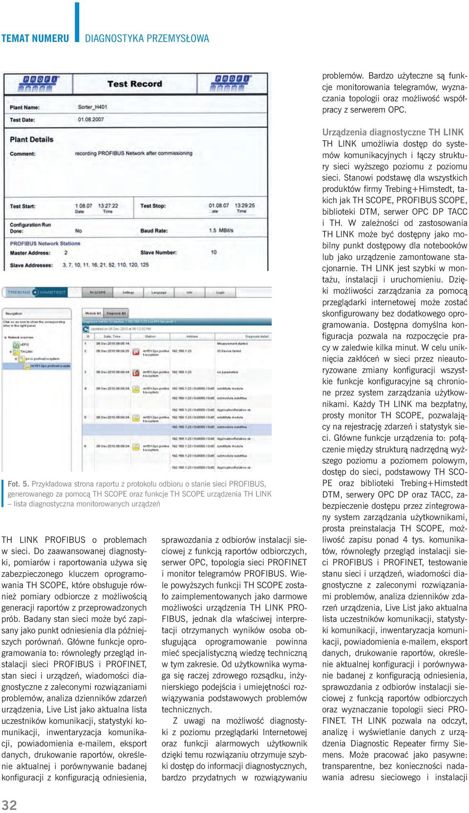 PROFIBUS o problemach w sieci.