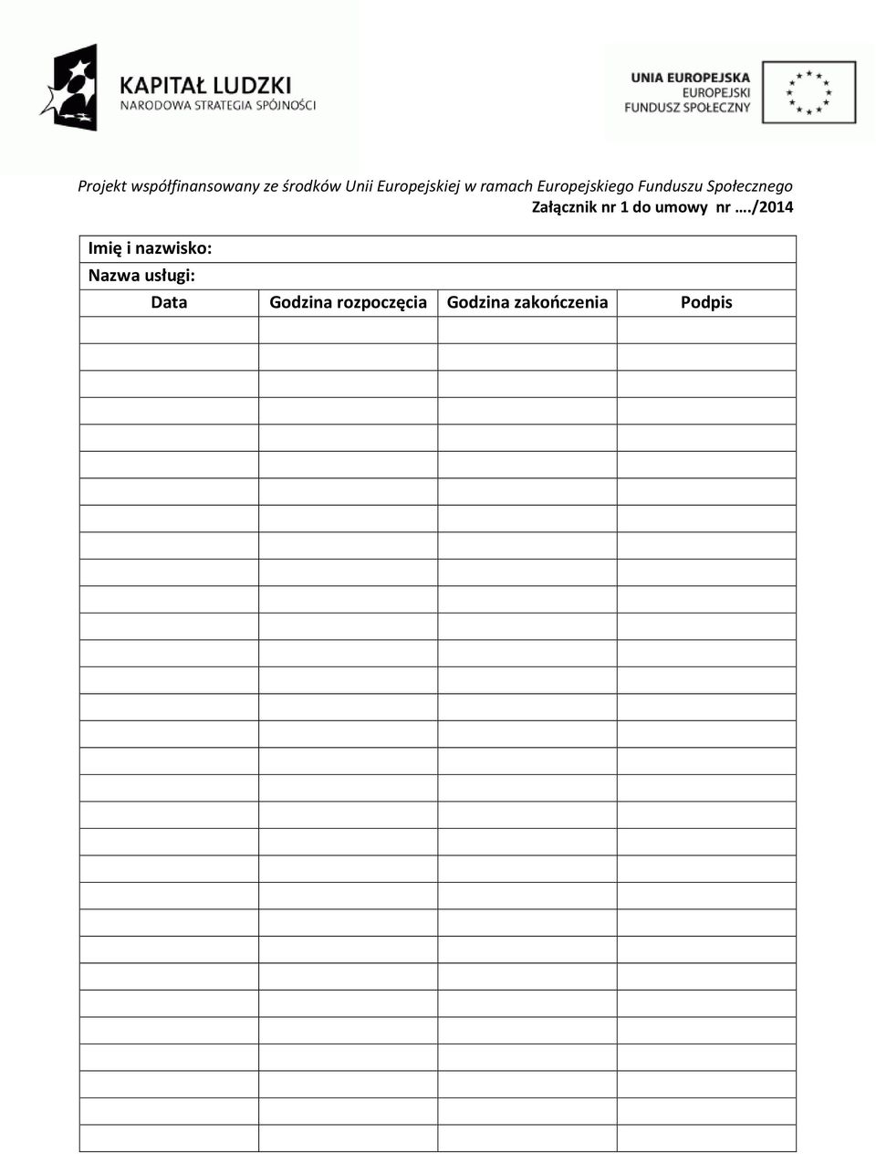 usługi: Data Godzina