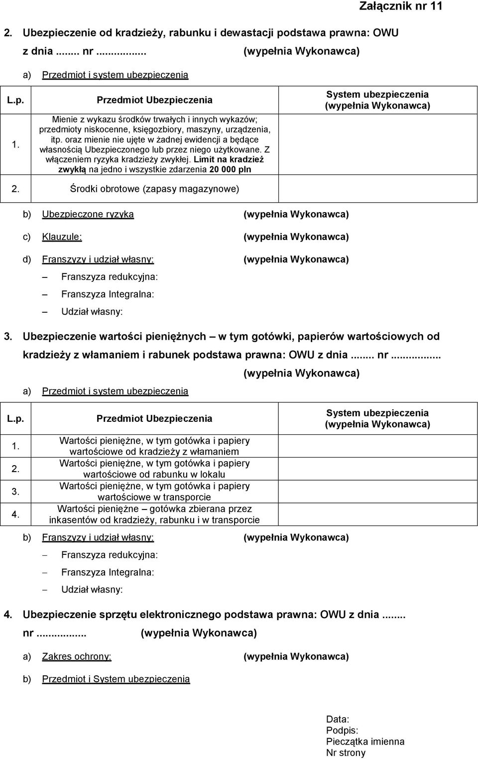 oraz mienie nie ujęte w żadnej ewidencji a będące własnością Ubezpieczonego lub przez niego użytkowane. Z włączeniem ryzyka kradzieży zwykłej.