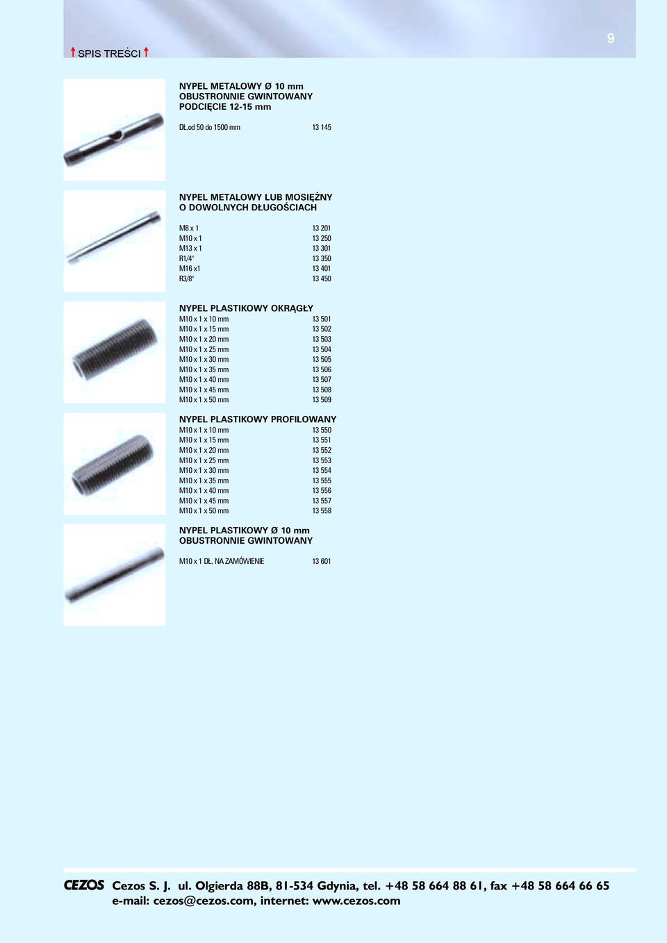 x 10 mm 13 501 M10 x 1 x 15 mm 13 502 M10 x 1 x 20 mm 13 503 M10 x 1 x 25 mm 13 504 M10 x 1 x 30 mm 13 505 M10 x 1 x 35 mm 13 506 M10 x 1 x 40 mm 13 507 M10 x 1 x 45 mm 13 508 M10 x 1 x 50 mm