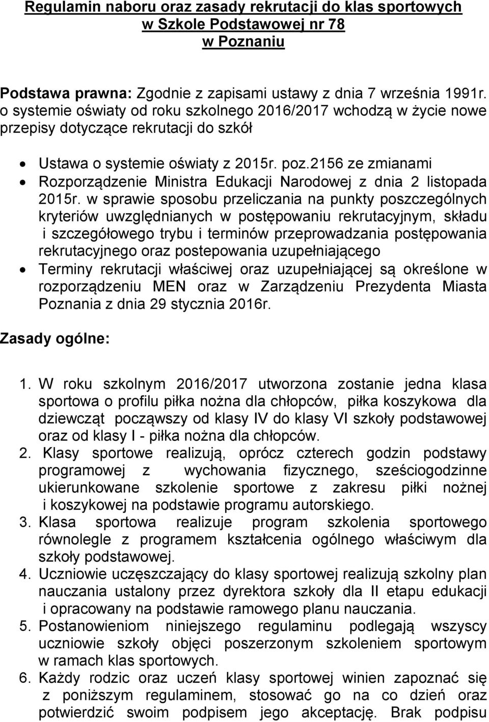 2156 ze zmianami Rozporządzenie Ministra Edukacji Narodowej z dnia 2 listopada 2015r.