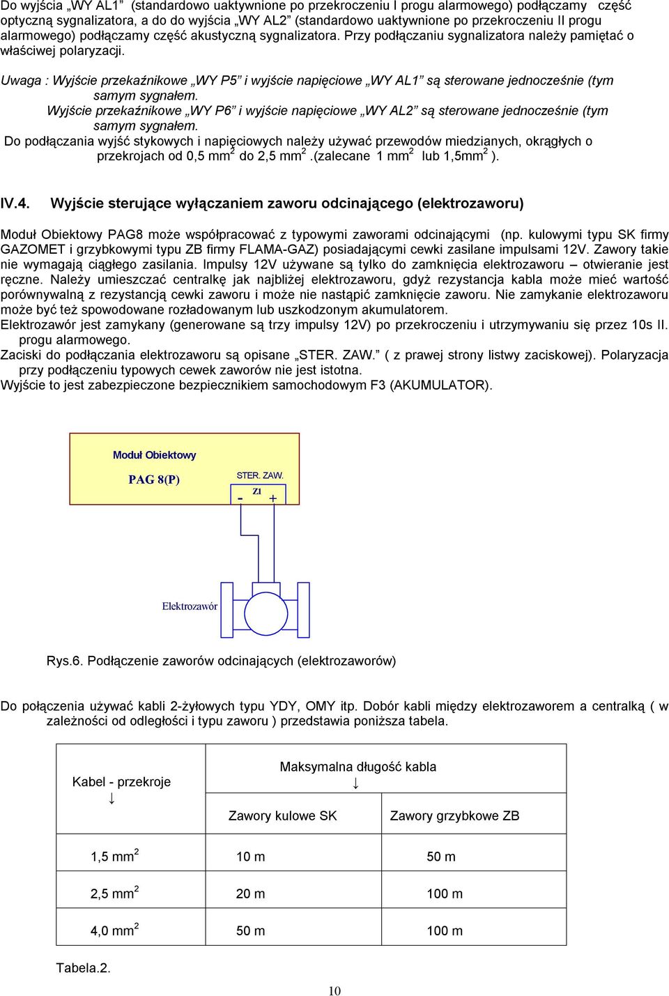 Uwaga : Wyjście przekaźnikowe WY P5 i wyjście napięciowe WY AL1 są sterowane jednocześnie (tym samym sygnałem.