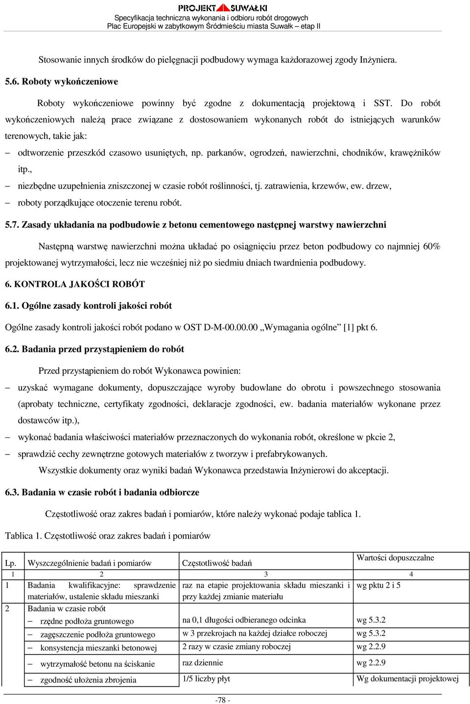 parkanów, ogrodzeń, nawierzchni, chodników, krawęŝników itp., niezbędne uzupełnienia zniszczonej w czasie robót roślinności, tj. zatrawienia, krzewów, ew.