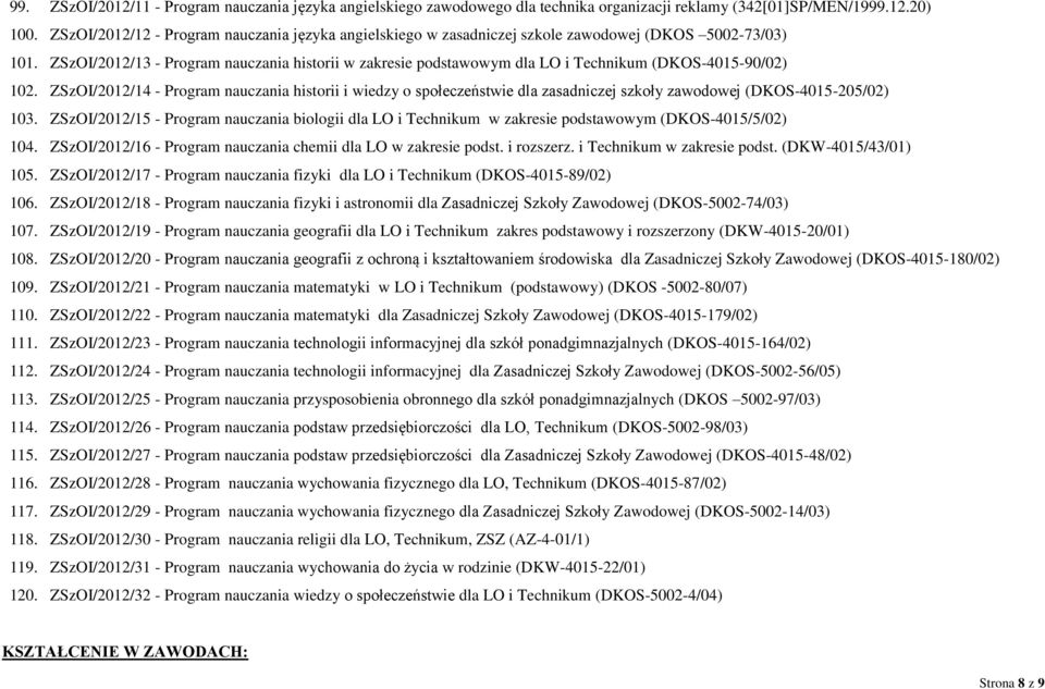 ZSzOI/2012/13 - Program nauczania historii w zakresie podstawowym dla LO i Technikum (DKOS-4015-90/02) 102.