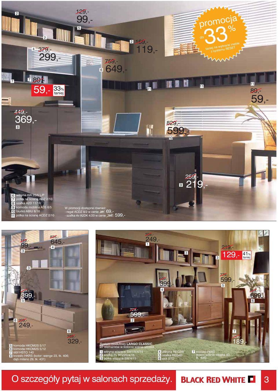 9,- 9,- % 99,- 99,- 69,- 99,- 779,- 99,- 89,- 699,- 6 6 7 8 8 89,- 9,- 99,- 9,- komoda HKOMS /7 komoda HKOMS / stół HSTO 0 krzesło HKRS ( wenge, tk. 06; dąb milano 9, tk.