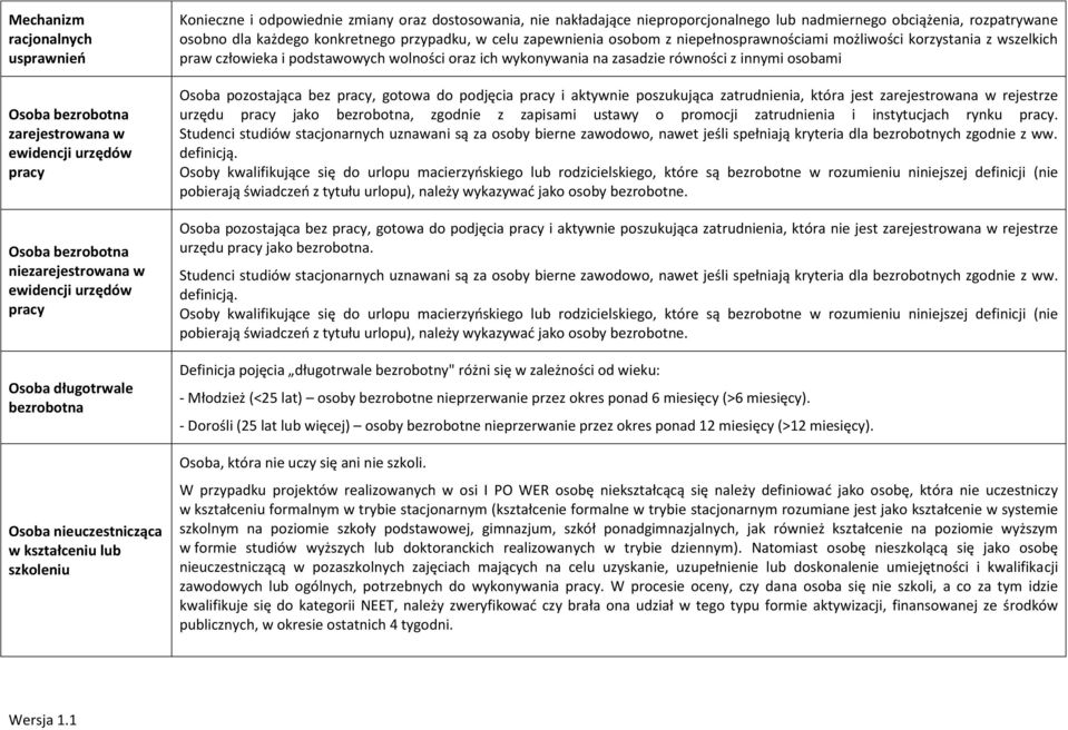 konkretnego przypadku, w celu zapewnienia osobom z niepełnosprawnościami możliwości korzystania z wszelkich praw człowieka i podstawowych wolności oraz ich wykonywania na zasadzie równości z innymi