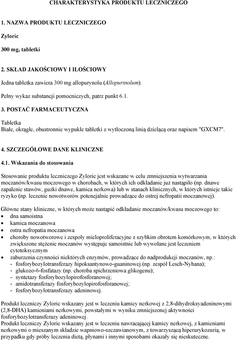 SZCZEGÓŁOWE DANE KLINICZNE 4.1.