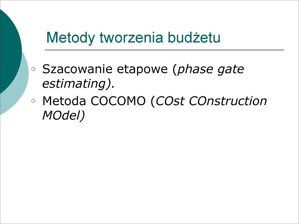 gate estimating).