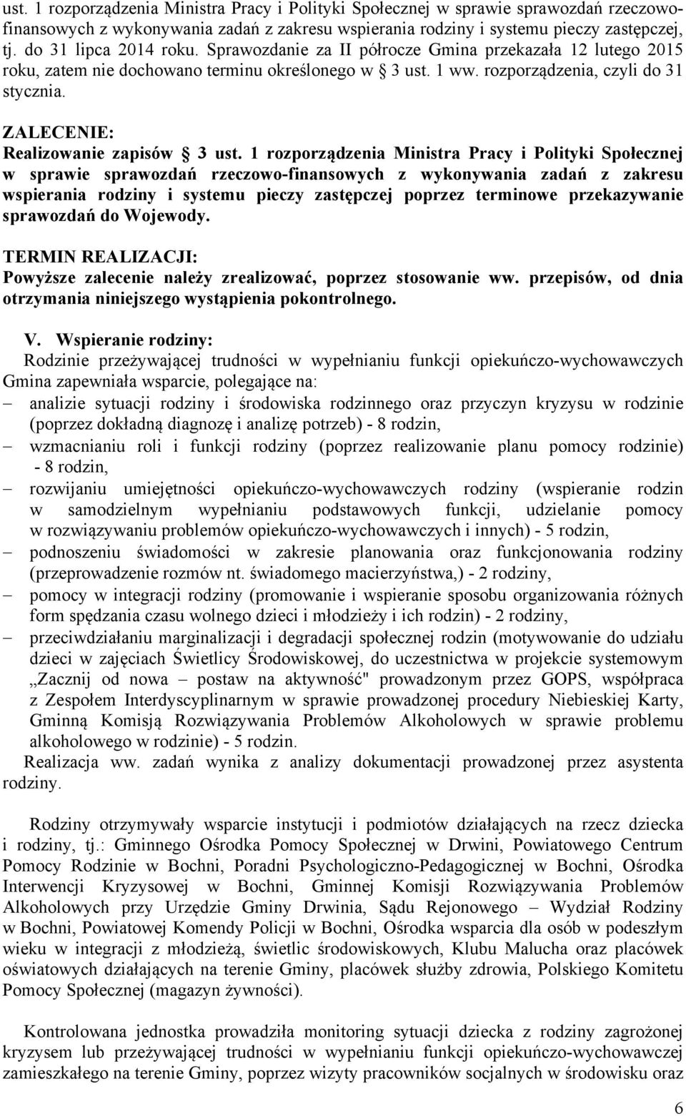 ZALECENIE: Realizowanie zapisów 3 ust.