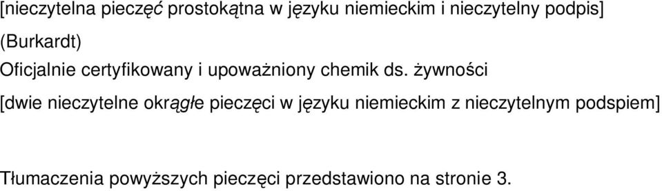 ywno ci [dwie nieczytelne okr e piecz ci w j zyku niemieckim z