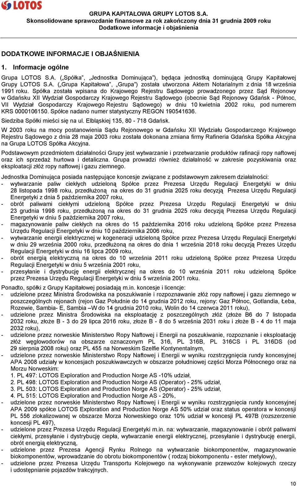 Gospodarczy Krajowego Rejestru Sądowego) w dniu 10 kwietnia 2002 roku, pod numerem KRS 0000106150. Spółce nadano numer statystyczny REGON 190541636. Siedziba Spółki mieści się na ul.