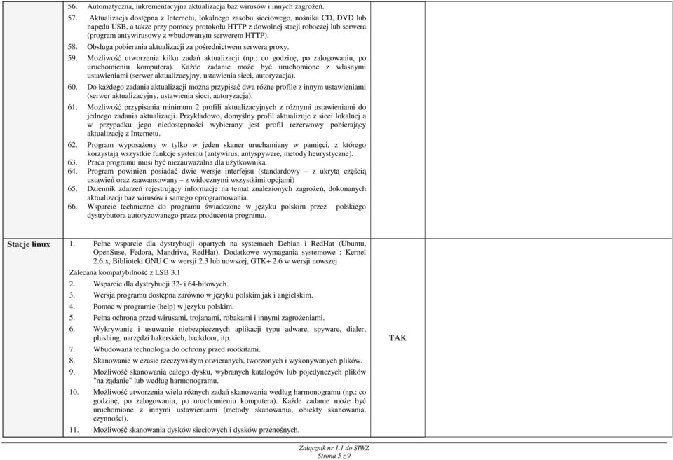 wbudowanym serwerem HTTP). 58. Obsługa pobierania aktualizacji za pośrednictwem serwera proxy. 59. MoŜliwość utworzenia kilku zadań aktualizacji (np.