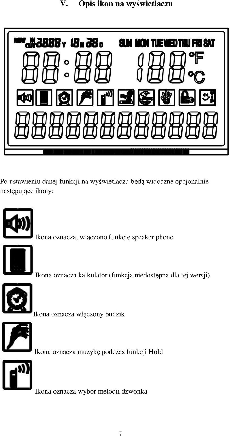 phone Ikona oznacza kalkulator (funkcja niedostępna dla tej wersji) Ikona oznacza