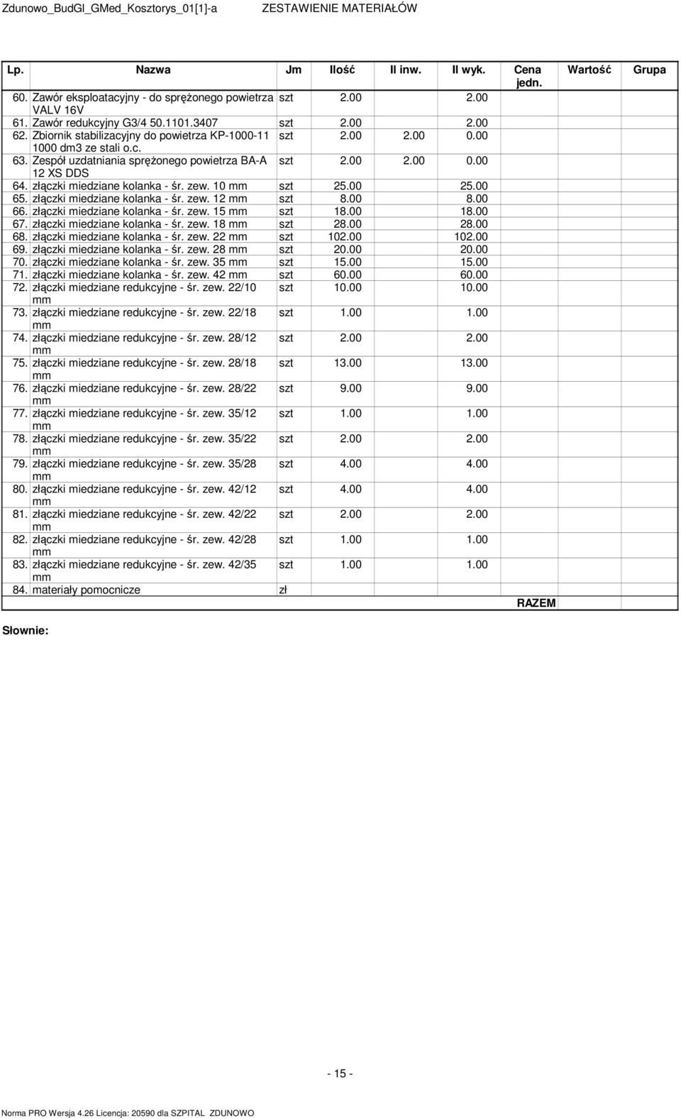 0 szt.00.00 6. złączki iedziane kolanka - śr. zew. szt 8.00 8.00 66. złączki iedziane kolanka - śr. zew. szt 8.00 8.00 67. złączki iedziane kolanka - śr. zew. 8 szt 8.00 8.00 68.