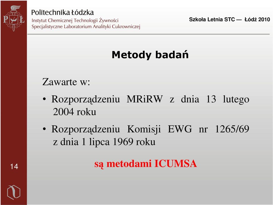 Rozporządzeniu Komisji EWG nr 1265/69