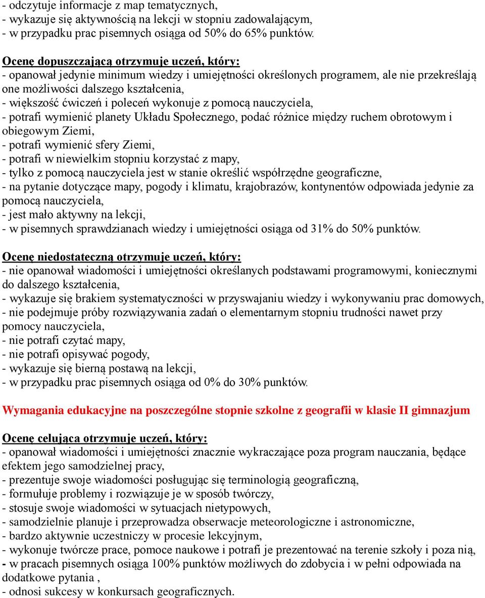 poleceń wykonuje z pomocą nauczyciela, - potrafi wymienić planety Układu Społecznego, podać różnice między ruchem obrotowym i obiegowym Ziemi, - potrafi wymienić sfery Ziemi, - potrafi w niewielkim