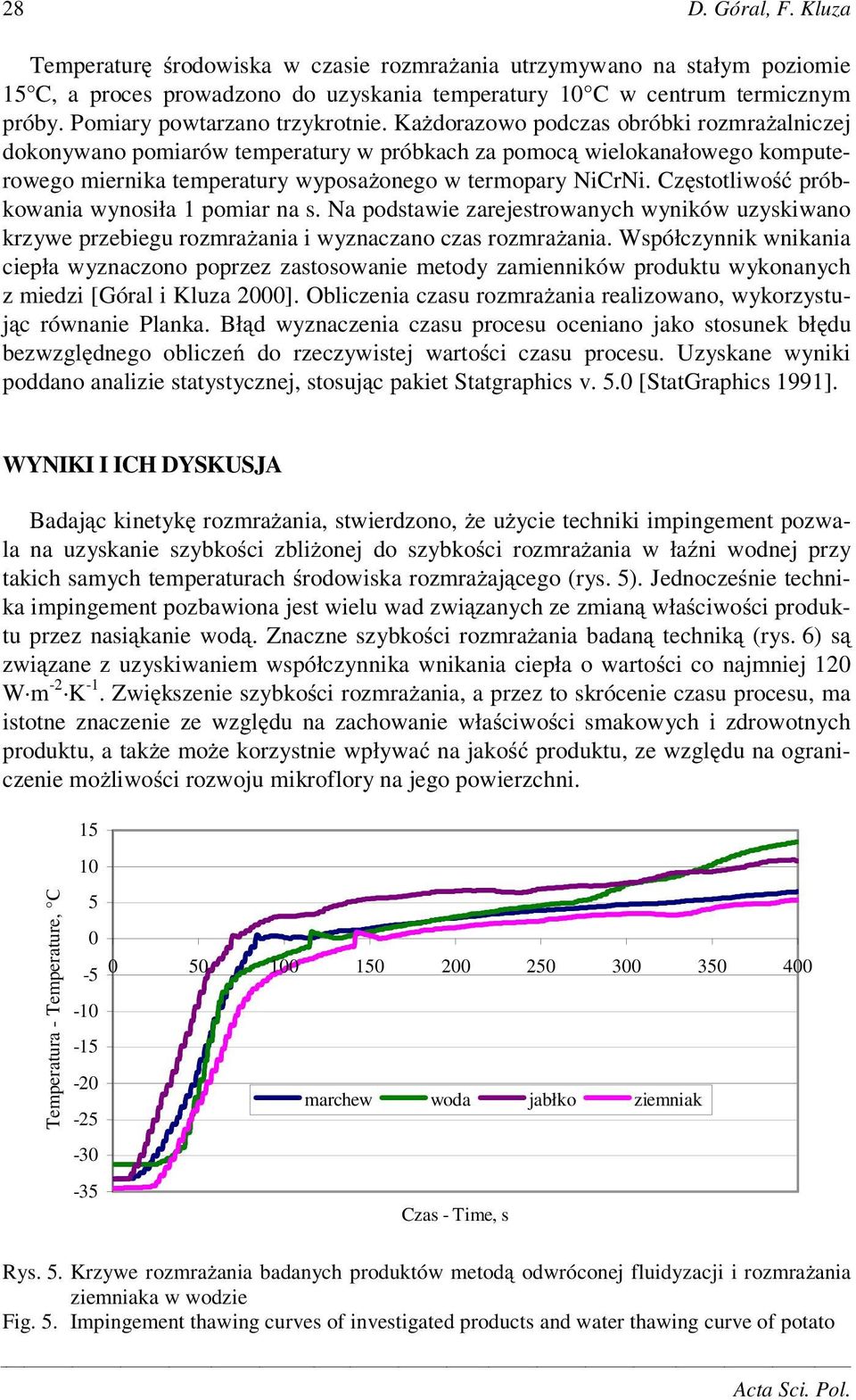 Ka dorazowo podczas obróbki rozmra alniczej dokonywano pomiarów temperatury w próbkach za pomoc wielokanałowego komputerowego miernika temperatury wyposa onego w termopary NiCrNi.