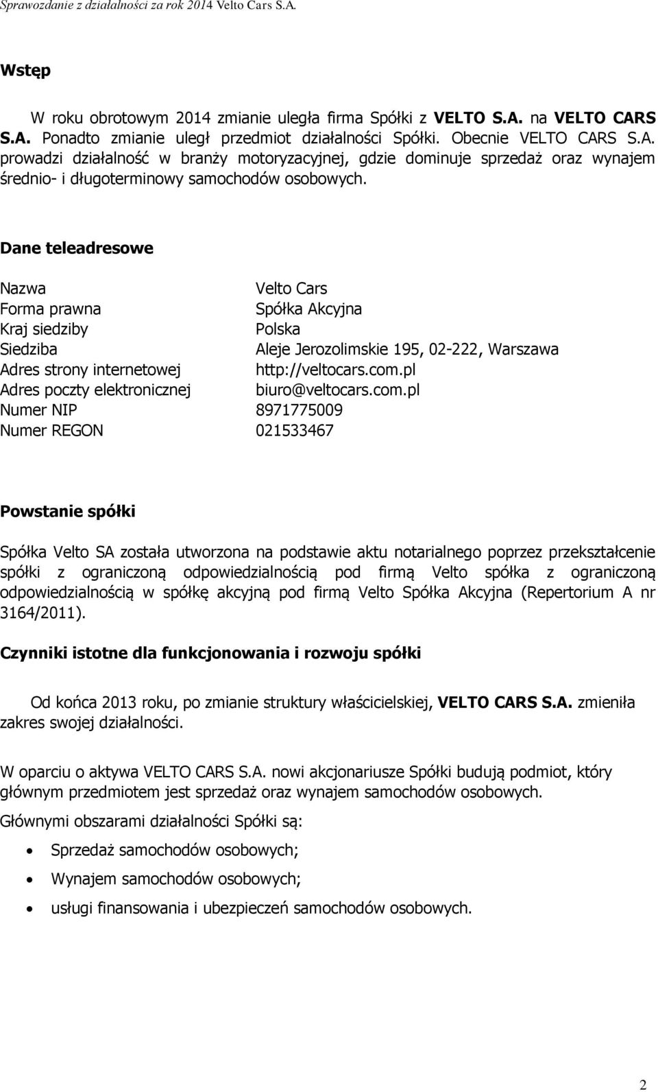 pl Adres poczty elektronicznej biuro@veltocars.com.