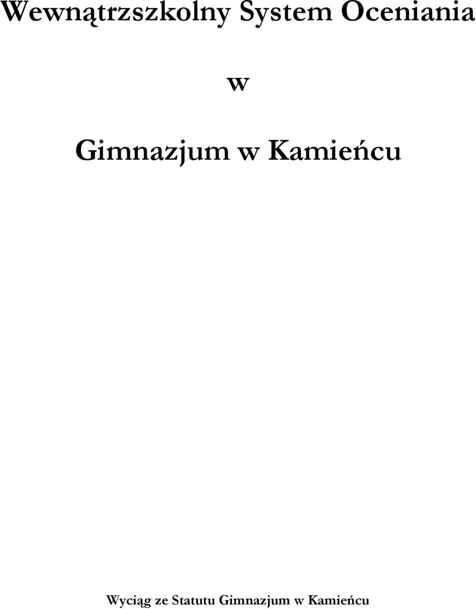 Kamieńcu Wyciąg ze